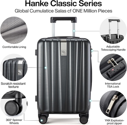 Ensembles de 2 pièces Bagages à main avec roues PC Valies à coque dure Léger Bagages à main Tsa Grande valise de voyage