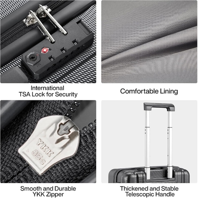 Ensembles de 2 pièces Bagages à main avec roues PC Valies à coque dure Léger Bagages à main Tsa Grande valise de voyage