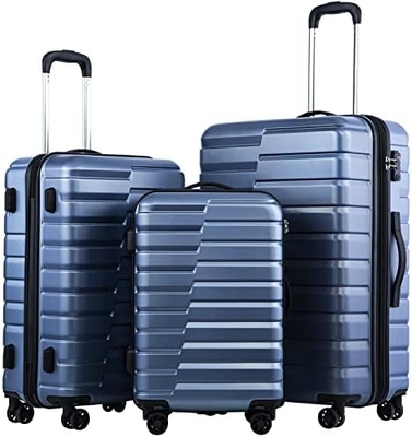 Vaisselle PC ABS TSA bagages 3 pièces ensemble de verrouillage Spinner porter sur (bleu teal)