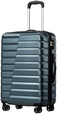 Vaisselle PC ABS TSA bagages 3 pièces ensemble de verrouillage Spinner porter sur (bleu teal)
