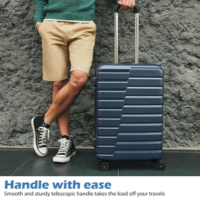 Vaisselle PC ABS TSA bagages 3 pièces ensemble de verrouillage Spinner porter sur (bleu teal)