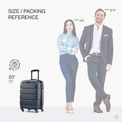 Omni PC Bagage élargi sur le côté rigide avec roues tournantes, portable de 20 pouces, bleu