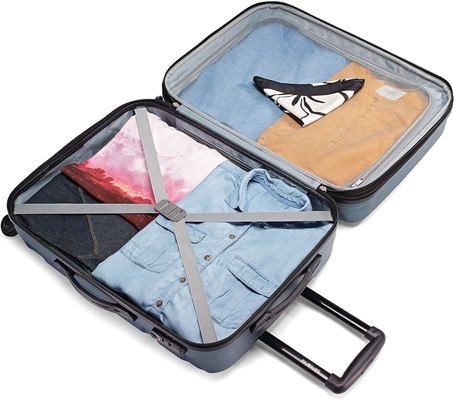 Omni PC Bagage élargi sur le côté rigide avec roues tournantes, portable de 20 pouces, bleu