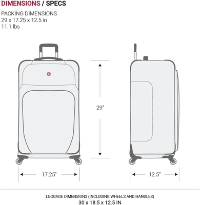Bagage élargi à côté, noir, large de 29 pouces