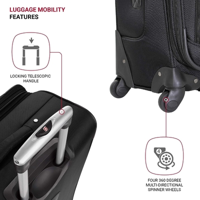 Bagage élargi à côté, noir, large de 29 pouces