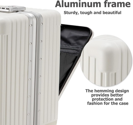 20 pouces de cadre d'aluminium à roue tournante à bagages, verrouillage TSA intégré Portez sur votre valise, avec porte-gobelets et port USB