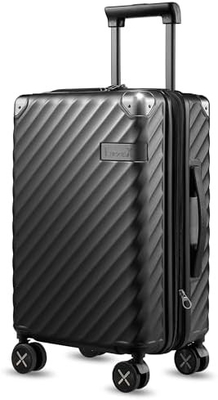Carry On Luggage 22x14x9 Airline Approuvé - 35L Polycarbonate Expandable Valiette à coque dure avec roues tournantes