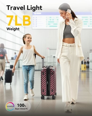 Carry On Luggage 22x14x9 Airline Approuvé - 35L Polycarbonate Expandable Valiette à coque dure avec roues tournantes