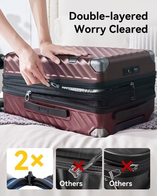 Carry On Luggage 22x14x9 Airline Approuvé - 35L Polycarbonate Expandable Valiette à coque dure avec roues tournantes