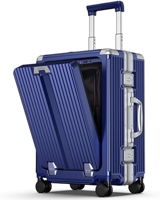 Bagages à main, valise à coque dure avec roues tournantes à 360°, valise embarquée pour les compagnies aériennes et fermeture à glissière double.
