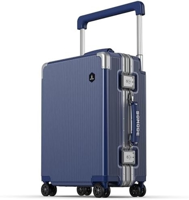 Bagages à main, valise à coque dure avec roues tournantes à 360°, valise embarquée pour les compagnies aériennes et fermeture à glissière double.