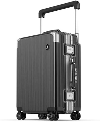 Bagages à main, valise à coque dure avec roues tournantes à 360°, valise embarquée pour les compagnies aériennes et fermeture à glissière double.