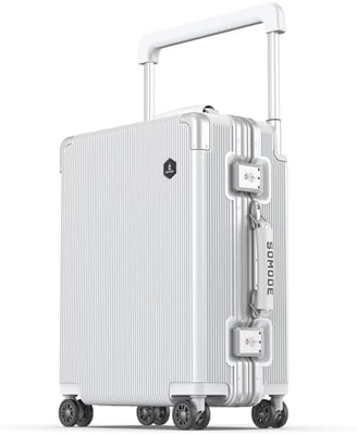 Bagages à main, valise à coque dure avec roues tournantes à 360°, valise embarquée pour les compagnies aériennes et fermeture à glissière double.