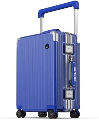 Bagages à main, valise à coque dure avec roues tournantes à 360°, valise embarquée pour les compagnies aériennes et fermeture à glissière double.