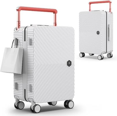 Bagages à main, valise à coque dure avec roues tournantes à 360°, valise embarquée pour les compagnies aériennes et fermeture à glissière double.