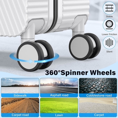 Bagages à main, valise à coque dure avec roues tournantes à 360°, valise embarquée pour les compagnies aériennes et fermeture à glissière double.