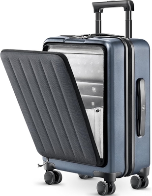 Bagages 22 X 14 X 9 Compagnie aérienne approuvée, bagages de 20 pouces avec compartiment portable avant, roues à double rotor, PC à face dure