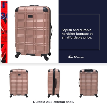 Bagages de voyage légers, en or rose, 24 pouces.