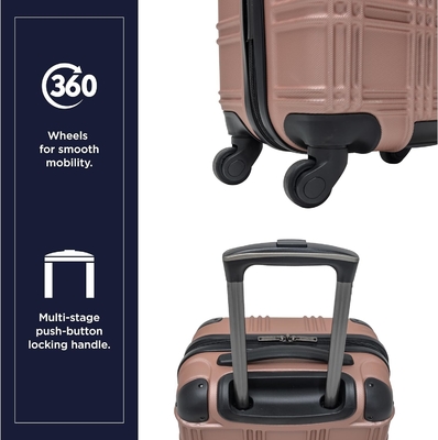 Bagages de voyage légers, en or rose, 24 pouces.