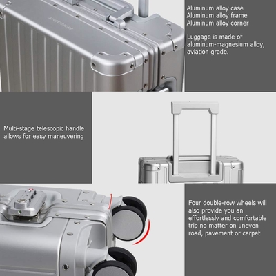 Vaisseau en aluminium à bagages à main (argent, 20 pouces) Visitez le magasin Sindermore