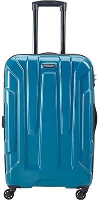 Bagages élargissables du côté dur avec roues tournantes, teal, à 24 pouces