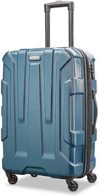 Bagages élargissables du côté dur avec roues tournantes, teal, à 24 pouces