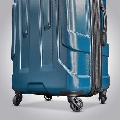 Bagages élargissables du côté dur avec roues tournantes, teal, à 24 pouces