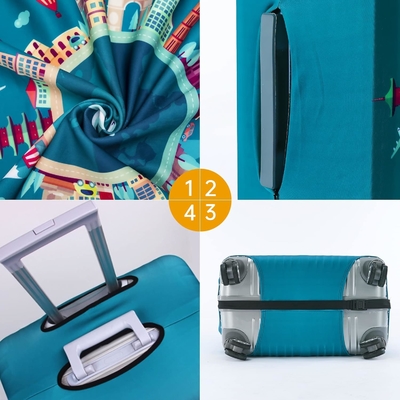 Couvertures de bagages de voyage pour valises Tsa approuvé, protecteur de couvertures de valises adapté aux bagages 18-32 pouces