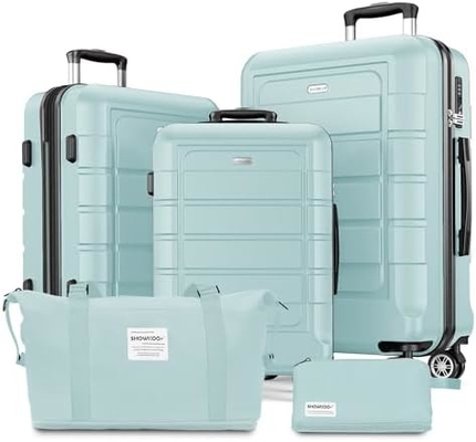 Ensemble de bagages élargi PC + ABS Durable valise à deux roues TSA verrouillage 3pcs vin rouge