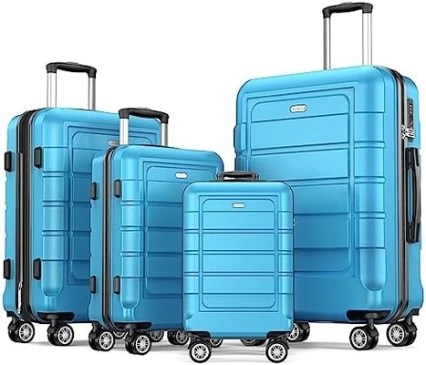 Ensemble de bagages élargi PC + ABS Durable valise à deux roues TSA verrouillage 3pcs vin rouge