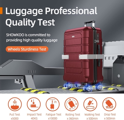 Ensemble de bagages élargi PC + ABS Durable valise à deux roues TSA verrouillage 3pcs vin rouge