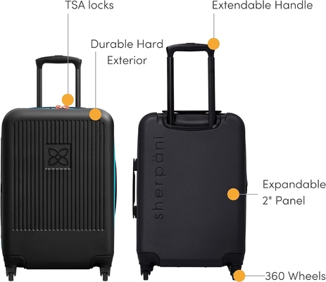 22 pouces bagages à main, bagages durables, bagages roulants légers pour les femmes, bagages à main