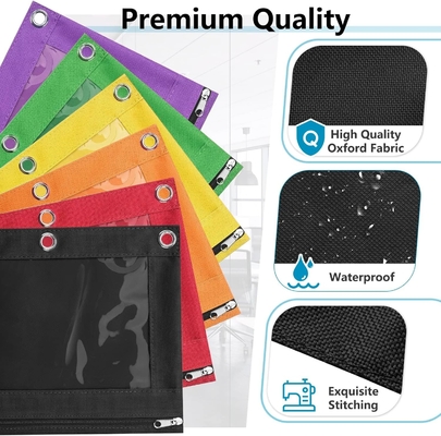 Boîte à crayons de reliure avec fermeture à glissière lisse, boîte à crayons de fenêtre transparente pour reliure, sac à crayons de reliure à 3 anneaux de grande capacité