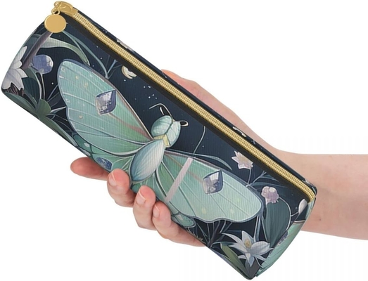Casque à crayon papillon pour femme Pouce à stylo cylindre petite fermeture à glissière portable simple durable léger pour sac de rangement