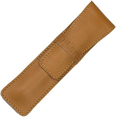Porteur de boîtier à stylo unique Manche épaisse en cuir à grains pleins de buffle (buffle brun clair)