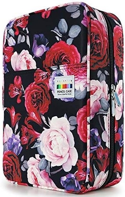 300 emplacements boîtier crayon de couleur - organisateur de boîtier de stylo avec enveloppe pratique et fermeture à glissière, porte-couches pour Prismacolor stylo de couleur