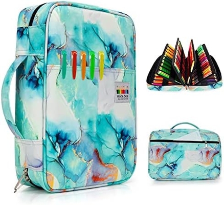 300 emplacements boîtier crayon de couleur - organisateur de boîtier de stylo avec enveloppe pratique et fermeture à glissière, porte-couches pour Prismacolor stylo de couleur