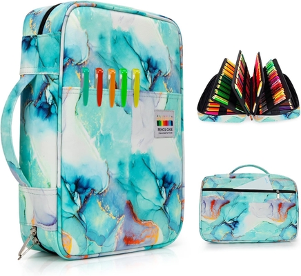 300 emplacements boîtier crayon de couleur - organisateur de boîtier de stylo avec enveloppe pratique et fermeture à glissière, porte-couches pour Prismacolor stylo de couleur