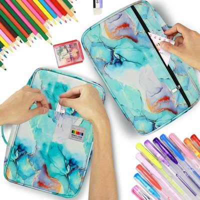 300 emplacements boîtier crayon de couleur - organisateur de boîtier de stylo avec enveloppe pratique et fermeture à glissière, porte-couches pour Prismacolor stylo de couleur