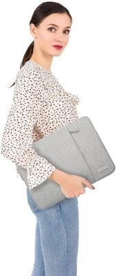 Sac à manches pour ordinateur portable Compatible avec MacBook Air 13 M3 A3113 M2 /Pro 13 M2 M1,Ecas polyester vertical avec poche, gris