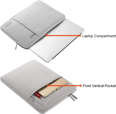 Sac à manches pour ordinateur portable Compatible avec MacBook Air 13 M3 A3113 M2 /Pro 13 M2 M1,Ecas polyester vertical avec poche, gris