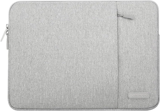 Sac à manches pour ordinateur portable Compatible avec MacBook Air 13 M3 A3113 M2 /Pro 13 M2 M1,Ecas polyester vertical avec poche, gris