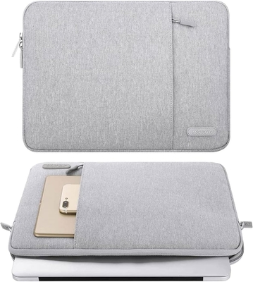 Sac à manches pour ordinateur portable Compatible avec MacBook Air 13 M3 A3113 M2 /Pro 13 M2 M1,Ecas polyester vertical avec poche, gris