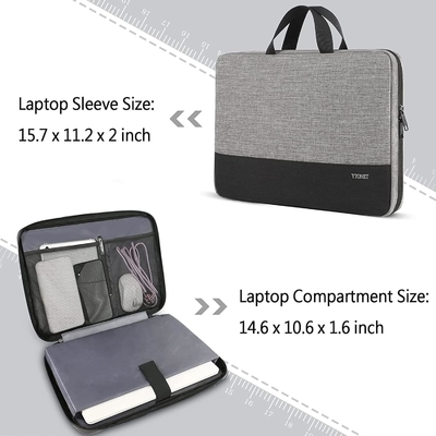Boîtier pour ordinateur portable, 15,6 pouces TSA Sac portable Porte-monnaie portable Manche résistant à l'eau Boîtier pour ordinateur portable
