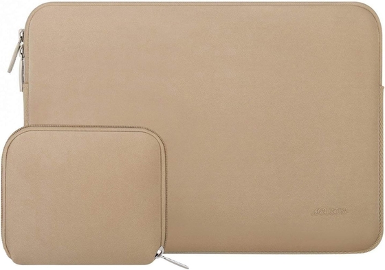 Manche d'ordinateur portable Compatible avec MacBook Air/Pro, 13-13 pouces Notebook, sac en néoprène avec petit boîtier, Abricot