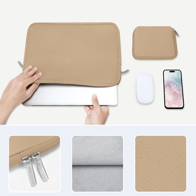 Manche d'ordinateur portable Compatible avec MacBook Air/Pro, 13-13 pouces Notebook, sac en néoprène avec petit boîtier, Abricot