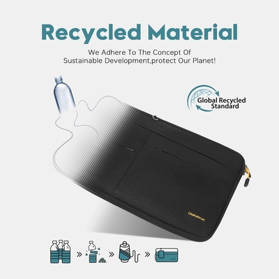 Convient pour,MacBook Pro 13-14 pouces, PET recyclé portage portage portable avec poche poignée et accessoire