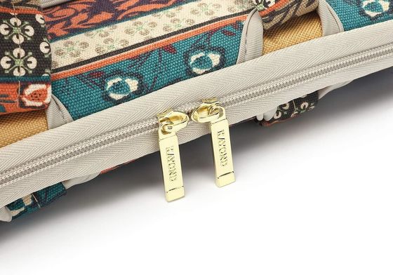 Sac portable conçu pour les ordinateurs portables de 12,5 à 14 pouces avec tissu de toile imprimé intérieur rembourré et plusieurs options de transport