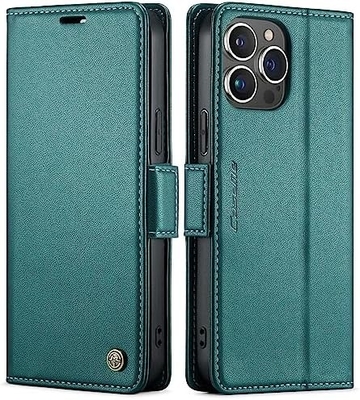 Couverture de portefeuille QLTYPRI pour iPhone 13/14, détenteur de fente pour carte de crédit [blocage RFID] pour la protection contre les chocs du boîtier du téléphone