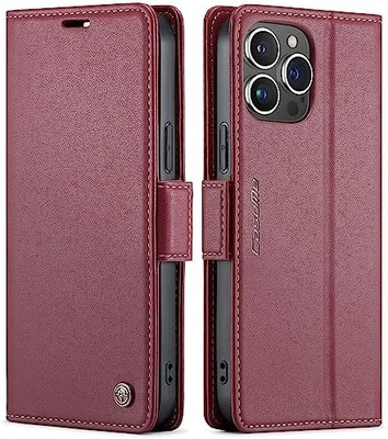 Couverture de portefeuille QLTYPRI pour iPhone 13/14, détenteur de fente pour carte de crédit [blocage RFID] pour la protection contre les chocs du boîtier du téléphone